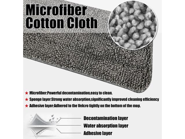 6 Pack Microfiber Spray Mop Replacement Heads for Wet Dry Mops, Premium Floor Cleaning Pads, Reusable Replacement Refills Compatible with Bona...