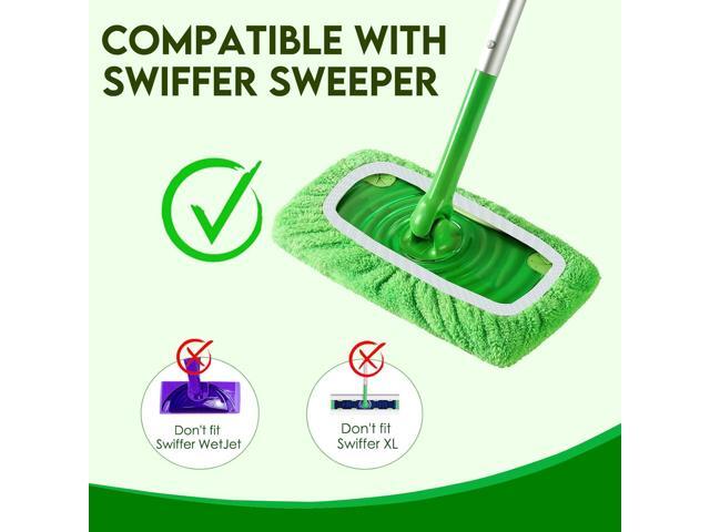 Reusable Mop Pads Refill Compatible with Swiffer Sweeper Mop - Dry Sweeping Cloths & Wet Mopping Cloths for Household Cleaning - Washable...