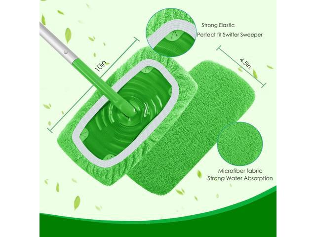 Reusable Mop Pads Refill Compatible with Swiffer Sweeper Mop - Dry Sweeping Cloths & Wet Mopping Cloths for Household Cleaning - Washable...