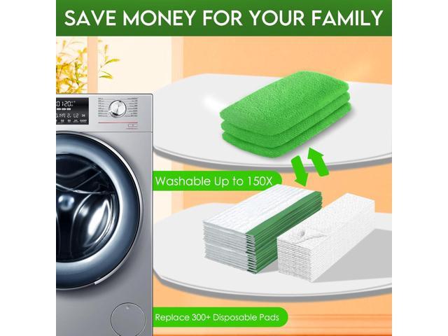 Reusable Mop Pads Refill Compatible with Swiffer Sweeper Mop - Dry Sweeping Cloths & Wet Mopping Cloths for Household Cleaning - Washable...