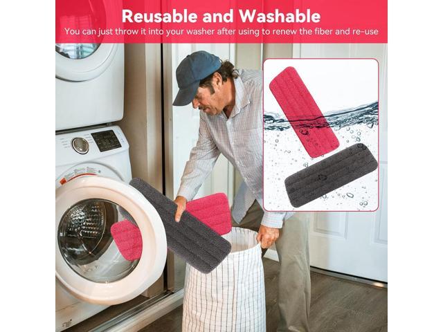 16.5 inch Microfiber Mop Pads for Rubbermaid Reveal Spray Mop and Any 16.5' Flat Mop - 10 Pack 13''-15'' Spray Mop Pad Reusable Washable...