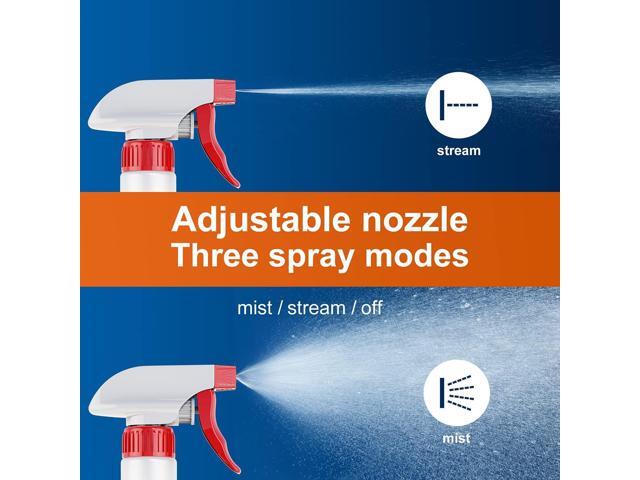 Veco Spray Bottle (5 Pack,16 Oz) with Measurements and Adjustable Nozzle(Mist & Stream Mode), HDPE Plastic Spray Bottles for Cleaning Solution,...