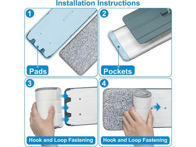 Aifacay Microfiber Mop Head Replacements for Flat Floor Mop and Bucket Set, 13 Inch Reusable Microfiber Mop Pad Refills for Floor Cleaning Hard...