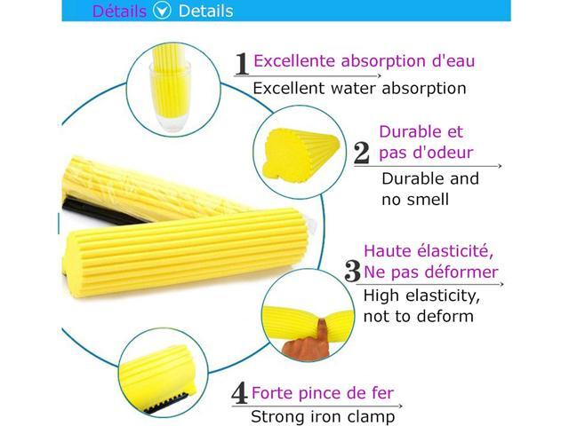 Sponge Roller Mop Head Refills,Pack of 3 Absorbent Sponge Pads Replacement,27cm(10.6')-Grey