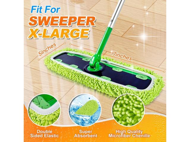 Reusable Mop Pads for Swiffer Sweeper XL Mop, MyKEEPOW Dry Wet XL Sweeping Refill Pads for Floor Cleaning, 3 Pack