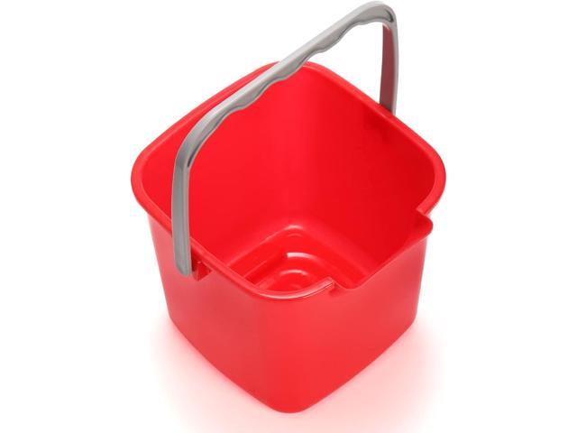 Peohud 4 Pack Sanitizing Buckets, 3 Quart Small Cleaning Pail, Square Detergent Bucket with Spout and Handle for Home, Offices, School, Commercial Use