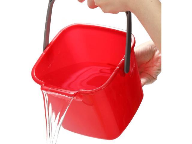 Peohud 4 Pack Sanitizing Buckets, 3 Quart Small Cleaning Pail, Square Detergent Bucket with Spout and Handle for Home, Offices, School, Commercial Use
