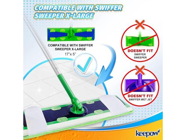 KEEPOW XL Dry Sweeping Cloths for Swiffer XL Sweeper, Reusable & Washable Microfiber Mop Pad Refills, Wet Mopping Cloths for Surface/Hardwood Floor...