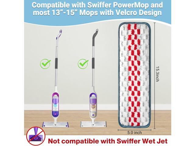 Reusable Mop Pads Compatible with Swiffer PowerMop (5 Pack), Microfiber Power Mop Refills Machine Washable Power Mop Pads Replacement 15.7 x 5.0...