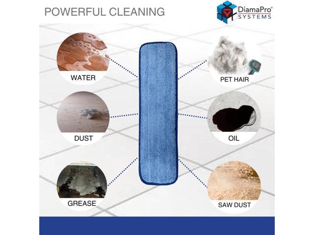 Microfiber 18 Inch (DT-MF-18) 10-Pack Multi-Purpose Absorbent Microfiber Wet/Dry Mop Pad - Reusable, Machine Washable