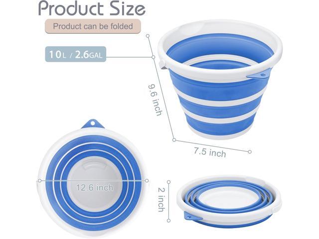 Goderewlid Collapsible Bucket 2.6 Gal/10L, BPA-Free - Space-Saving, Portable Foldable Water Pail for Versatile Use, Home, Outdoors, Car Wash,...