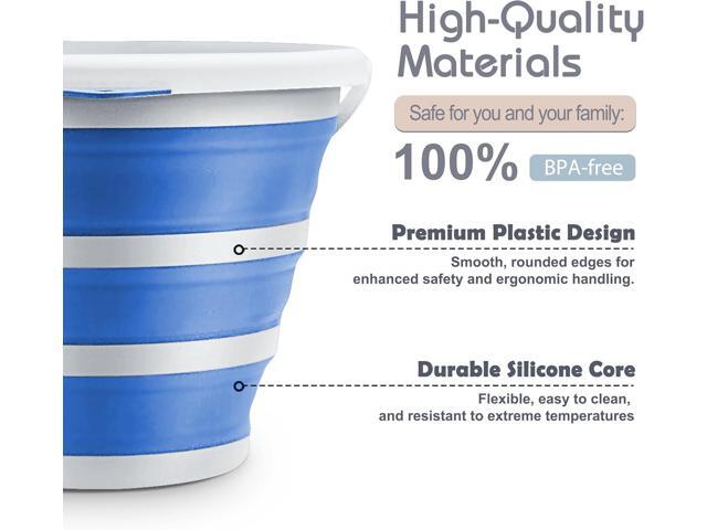 Goderewlid Collapsible Bucket 2.6 Gal/10L, BPA-Free - Space-Saving, Portable Foldable Water Pail for Versatile Use, Home, Outdoors, Car Wash,...