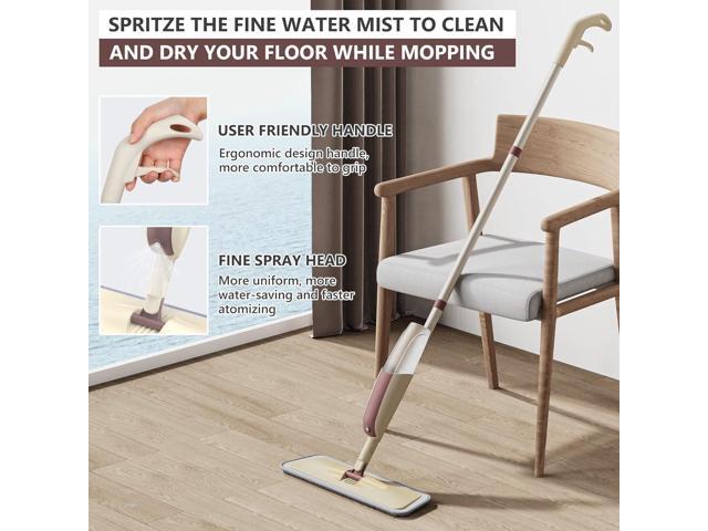 Spray Mop for Floor Cleaning, HOMTOYOU Floor Mop Dry Wet Spray Mop with 2 Refillable Bottle and 4 Washable Microfiber Pads for Home Kitchen...