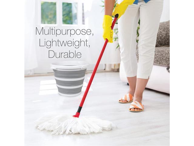 BROOKSTONE, Slim Collapsible Bucket for Mopping, 2.6 Gallons (10L), Home Mop Cleaning or Car Washing, Fishing, or Camping, with Smart Space Saving...