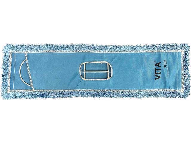 High-Performance Twisted-Loop Microfiber Dust Mop Kit: Superior Cleaning Efficiency - Blue 24 Inch