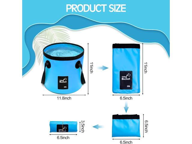 3 Pcs 5 Gallon Bucket Collapsible Foldable Bucket with Handle for Camping Fishing Hiking to Hold Water Folding Container Carry Bag Multiple Use...