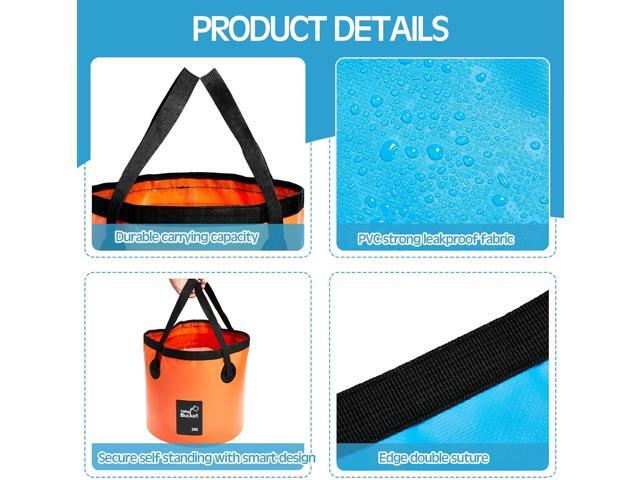 3 Pcs 5 Gallon Bucket Collapsible Foldable Bucket with Handle for Camping Fishing Hiking to Hold Water Folding Container Carry Bag Multiple Use...
