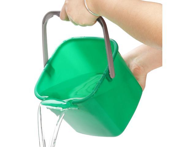 Peohud 4 Pack Sanitizing Buckets, 3 Quart Small Cleaning Buckets, Square Detergent Pail with Spout and Handle, Plastic Utility Bucket for Home...