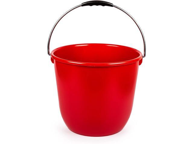 Consolidated Plastics 15 Liter Food Safe Bucket with Metal Handle, Swiss Made, Sturdy & Easy to Clean (Red)