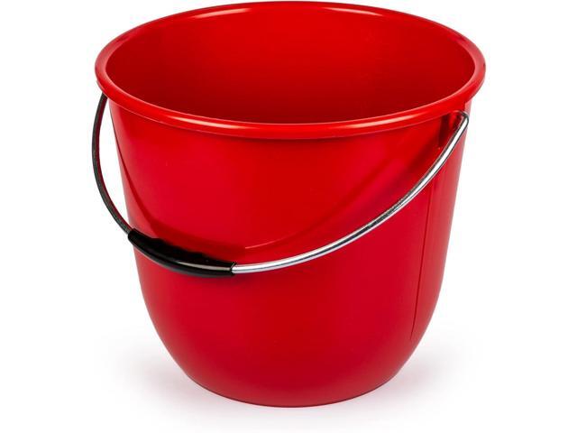 Consolidated Plastics 15 Liter Food Safe Bucket with Metal Handle, Swiss Made, Sturdy & Easy to Clean (Red)