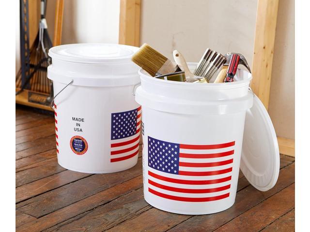 United Solutions 5 Gallon Bucket, Heavy Duty Plastic Bucket, Comfortable Handle, Perfect for on The Job, Home Improvement, or Household Cleaning,...