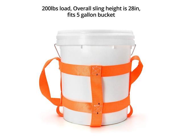 QWORK Durable Bucket Sling with Belly Bands for 5 Gallon Bucket, 200lbs Capacity