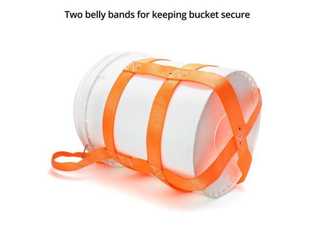 QWORK Durable Bucket Sling with Belly Bands for 5 Gallon Bucket, 200lbs Capacity