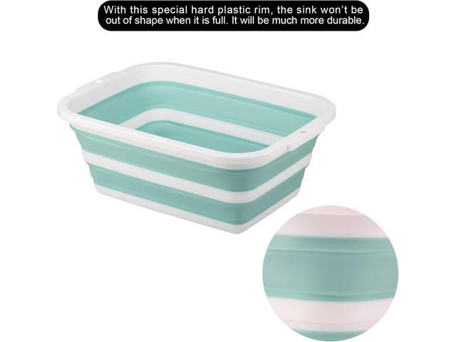 2 Pack Collapsible Bucket with 2.25 Gal / 8.5L Each, Plastic Tub, Portable Wash Basin for Home and Garden, Foldable Camp Sink with Upgrade...