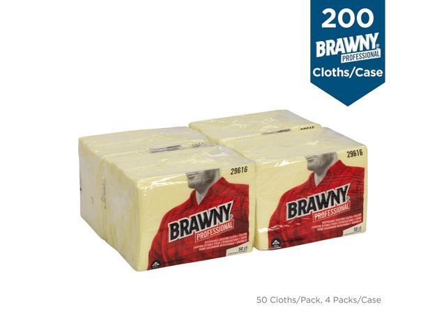 Brawny Yellow 1/8 Fold Disposable Dusting Cloth by GP PRO (Georgia-Pacific), 24' Length x 17' Width, 29616 (Case of 4 Packs, 50 Cloths per Pack)