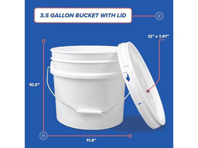 ePackageSupply, 3.5 Gallon Plastic Bucket with Lid I Food Grade Bucket White BPA-Free I Heavy Duty 90 Mil All Purpose Pail Reusable I Made in...