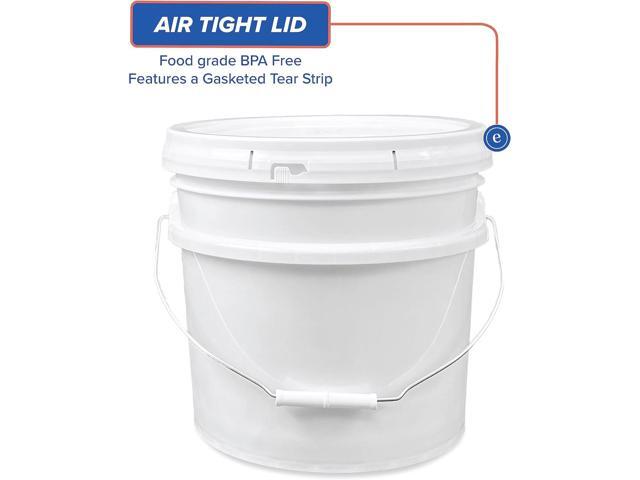 ePackageSupply, 3.5 Gallon Plastic Bucket with Lid I Food Grade Bucket White BPA-Free I Heavy Duty 90 Mil All Purpose Pail Reusable I Made in...