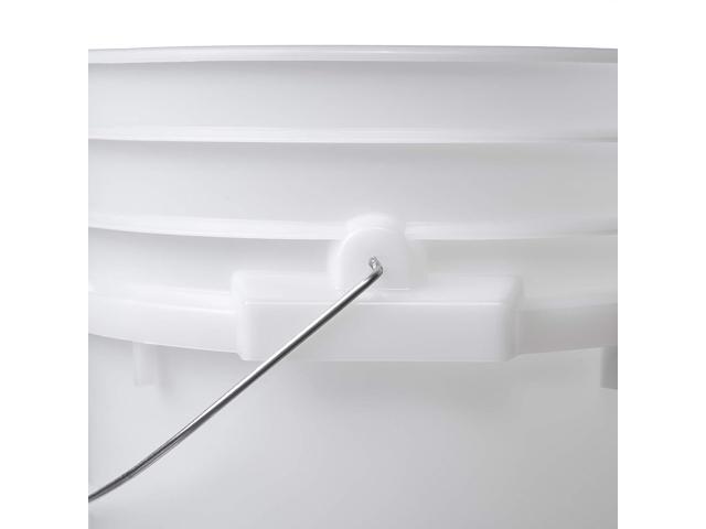 Letica Premium 7 Gallon Bucket, HDPE, Natural, 6 Pack