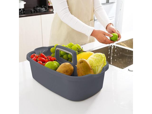 2 Pack Multi-Purpose Plastic Cleaning Caddy with Handle, Shower Caddy Organizer/Storage Basket/Totes Portable for Bathroom Supplies, Cleaning...