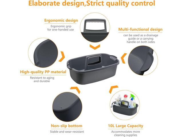 2 Pack Multi-Purpose Plastic Cleaning Caddy with Handle, Shower Caddy Organizer/Storage Basket/Totes Portable for Bathroom Supplies, Cleaning...