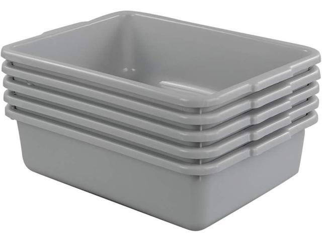 Obstnny 8 L Small Commercial Bus Tub Box, Plastic Wash Pan Basin, 5 Packs
