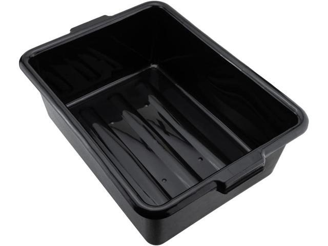 Restaurantware TUB ONLY: RW Clean 22 Inch x 15.7 Inch Bus Tub 1 Deep Bus Box - Lid Sold Separately With Handles Black Plastic Restaurant Tub...