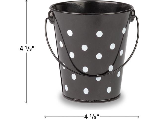 Teacher Created Resources Buckets Set, Set of 6, Black Polka Dots (TCR6059)