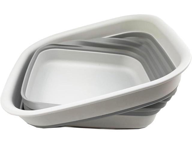 SAMMART 8L (2.1 Gallon) Collapsible Tub - Foldable Dish Tub - Portable Washing Basin - Space Saving Plastic Washtub (Grey)