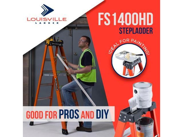 Louisville Ladder 8-Foot Fiberglass Step Ladder, 375-Pound Load Capacity, Type IAA, FS1408HD