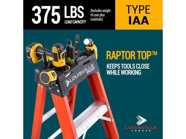 Louisville Ladder 8-Foot Fiberglass Step Ladder, 375-Pound Load Capacity, Type IAA, FS1408HD