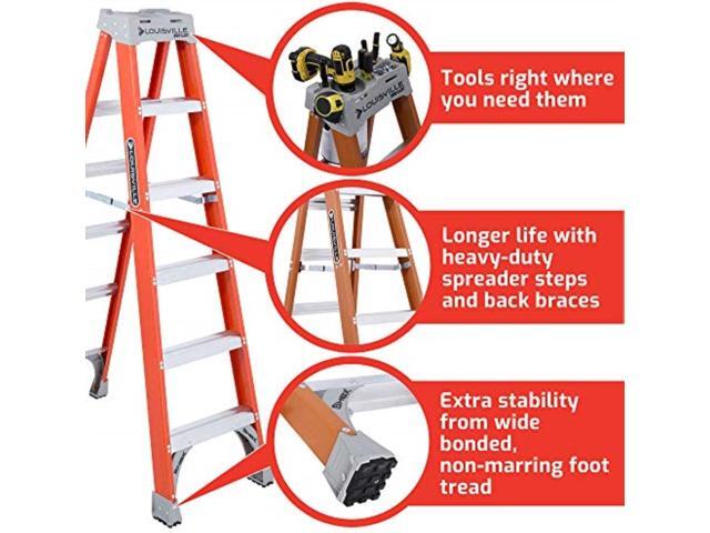 Louisville Ladder 6-Foot Fiberglass Step Ladder, 300-Pound Load Capacity, Type IA, FS1506