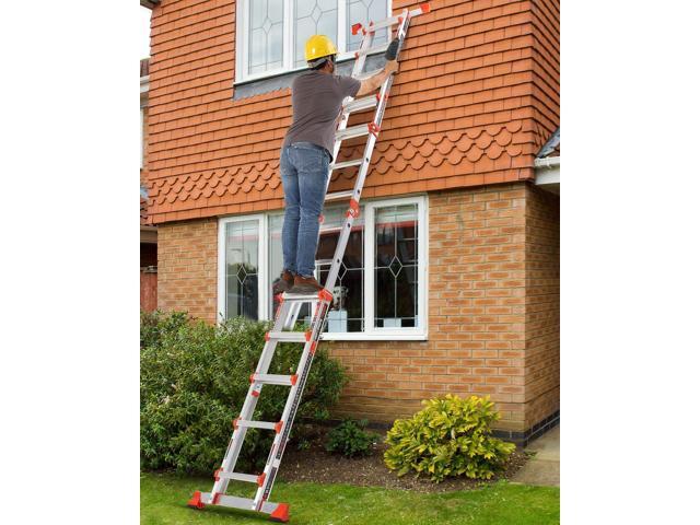 Ladder, A Frame 5 Step Ladder Extension, 17 Ft Anti-Slip Multi Position Ladder, Storage Folding Ladder, 330 lbs Security Load Telescoping Aluminum...