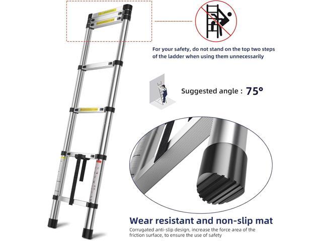 6.6 FT Extension Ladders, Lightweight Collapsible Ladders, Aluminum Telescoping Ladders for Home, Folding Telescoping Ladder for RV, Attic, Daily...