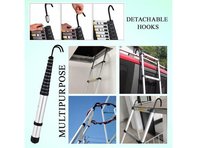 Telescoping Ladder 20.5ft Aluminum Telescopic Extension Ladder Extendable Ladders with 2 Detachable Hooks Portable Lightweight Safety Lock Design...