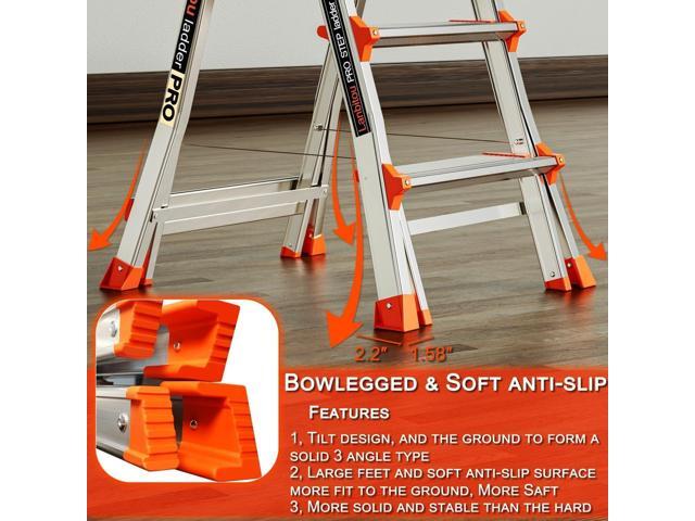Ladder, Aluminum 5 Step Ladder with Handrails, Anti-Slip Wide Pedal, Tool Platform, Folding Step Stool Step Ladder for Stairs Home Outdoor Work,...