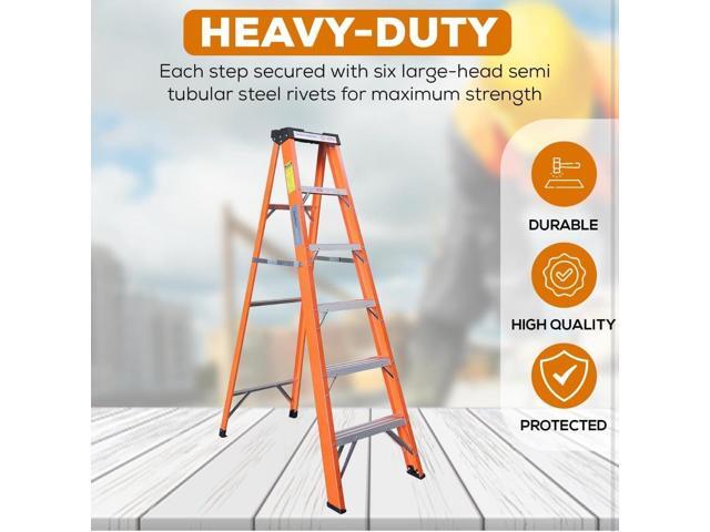 6-Foot Fiberglass Step Ladder, 250 Pound Capacity