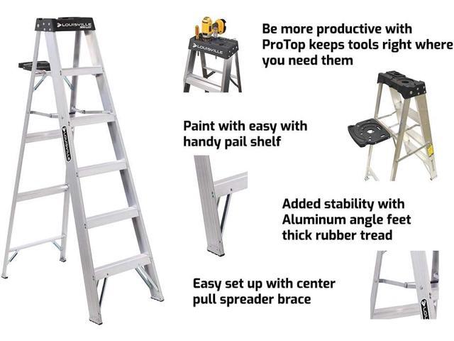 Louisville Ladder 8-Foot Aluminum Step Ladder, 300-Pound Load Capacity, Type IA, AS3008