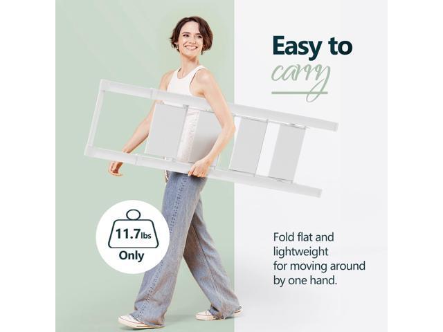 WOA WOA 4 Step Ladder, 4 Step Folding Ladder with Wide Anti-Slip Pedals, Lightweight Portable Kitchen Step Stool with Safety Handgrip, Capacity 300...