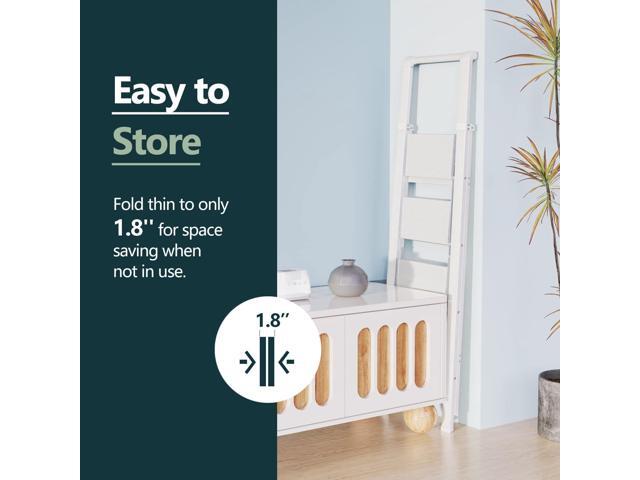 WOA WOA 4 Step Ladder, 4 Step Folding Ladder with Wide Anti-Slip Pedals, Lightweight Portable Kitchen Step Stool with Safety Handgrip, Capacity 300...