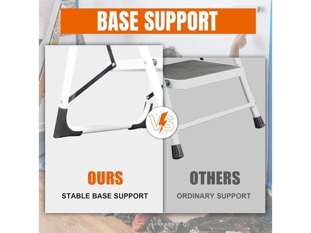 3 Step Ladder, Folding Lightweight Step Stool with Wide Anti-Slip Pedal for Home, Office, Kitchen and Garage, 400 lbs Capacity